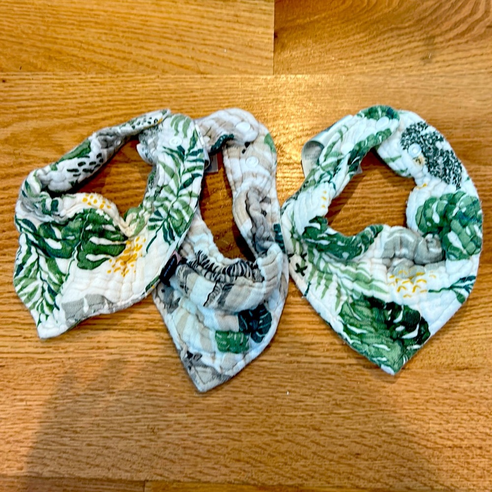 3 Gently Uses Bebe Au Lait Bibs